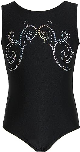 GymStern Mädchen Gymnastikanzug mit Glitzerplättchen – Kurzarm Turnanzug aus Samt oder LYCRA®-Fasern mit Rundhalsausschnitt – Made in Germany