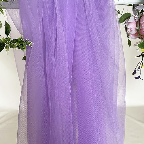 Duories 1m x 160cm Soft Tüllstoff,Tüll Stoffe zum Nähen,Netzstoff Dekostoff Drapierstoff für Arbor Hochzeit Vorhang Hochzeitsbogen Freihanddeko Querbehang Gardine Torbogen Zeremonie Party Dekor,Lila
