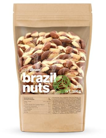 GymBeam Noci Brasiliane 500g, Non Tostate e Non Salate, Ricche di Grassi Sani, Ideali per Ricaricare Energia e Nutrienti, Ottimali per Mantenere Sani Livelli di Colesterolo, Adatte ai Vegani