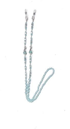 Heddz Brillenketten mit blauen Glasperlen für Damen, Brillenschnurhalter, Brillenband, Brillenkette, Umhängeband, Brillenketten, Perlen, Sonnenbrillenriemenhalter, Brillenhalter, Blau, Lange