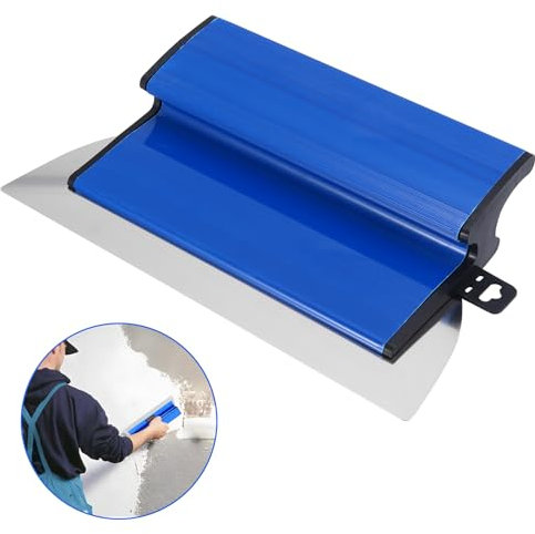Spatole per Stucco, Cazzuola Muratore Frattazzo per Rasatura, Stucco per Cartongesso Con Impugnatura a Forma Di Z, Finitura Del Rivestimento in Cemento Strumento per Intonacare Rapidamente, 25cm-Blu