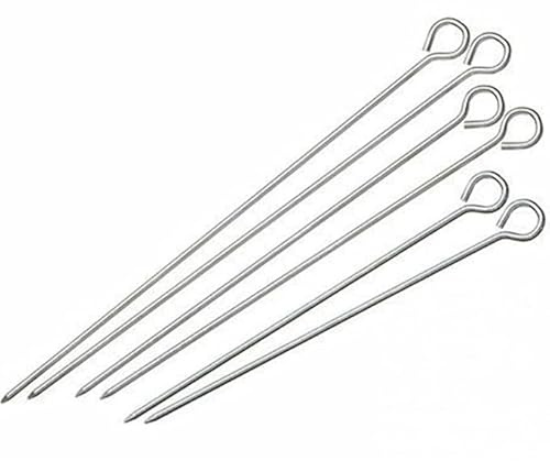 Four Leaf Stainless Steel Barbeque Rods (Skewers),Kebab Grilling,Tools for Home Party Picnic Skewers Set of 6 - (10 inch)