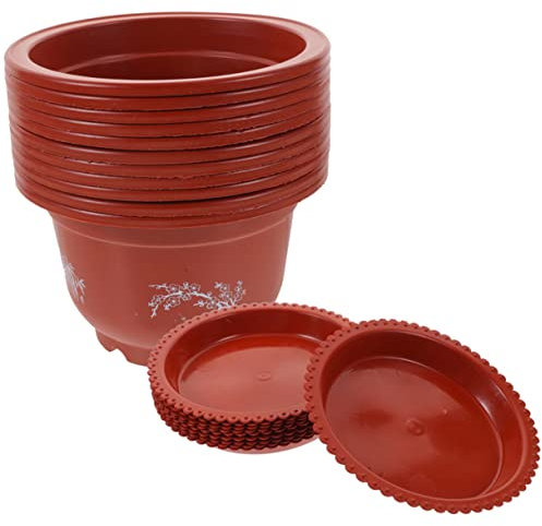 PHENOFICE Lot de 10 Pots De Fleurs Épais Respirants pour Intérieur Extérieur Décoration Salon Chambre