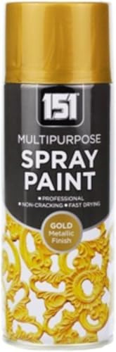 MIXEL Gold Metallic Spray, Fast Drying, Long-Lasting Durability, Ideal for Crafting, Home Décor, DIY Projects, Wood, Metal, Plastic, Ceramic, Easy to Apply, 400ml, (1 Pcs)