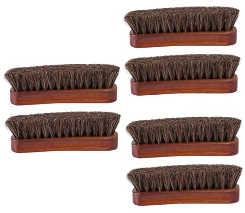 GALPADA 6pièces Brosse à Poils De Cheval pour Entretien Chaussures Set De Brosses pour Cirage Nettoyage Cuir