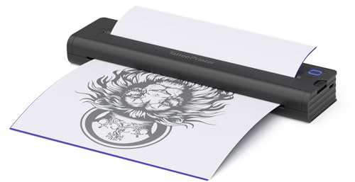 Bisofice A41 Tattoo Drucker Stencil Drucker Tattoo Thermal Transfer mit 10pcs Transferpapier, Thermodrucker Tattoodrucker Kompatibel mit Smartphone, Android iOS Mac Windows