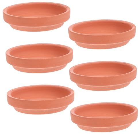 FONDOTIN Sottovaso in Terracotta Rossa per Vasi da Interno 6 Pezzi Raccolta Acqua Integrata