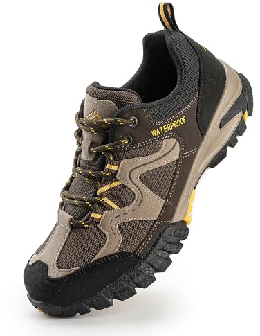 CC-Los Women's Lightweight Waterproof Hiking Shoes for Walking, Outdoor & Climbing Dark Brown Wide Size 8.5