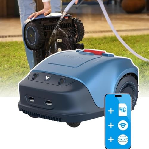 Robot tondeuse sans fil Zone de pelouse applicable 1200㎡,avec contrôle intelligent de l'application,planification de trajectoire,flottaison adaptative,hauteur de coupe réglable 20-55mm(Blue)