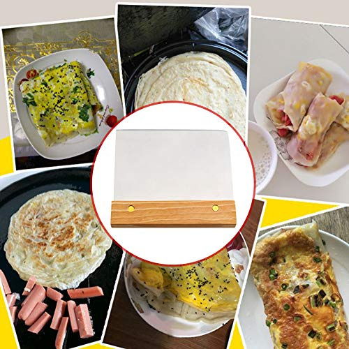 Akozon 1Pc Stainless Steel Dough Scraper with Wooden Handle - Ideal Kitchen Tool for Baking, Cutting, and Chopping Pastry, Pizza, and Vegetables (As Shown)