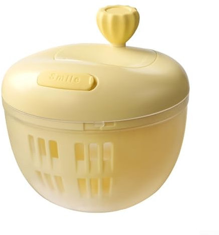 Besttoolifes Grande centrifuga per insalata e centrifuga, scolapiatti per lattuga, scolapiatti per frutta per uso domestico, cesto per lavare e servire ciotola (giallo)