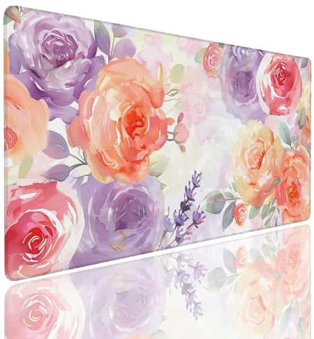 Mauspad XL 900x400x4mm Wasserdicht Schreibtischunterlage Rutschfeste Speed Gaming Mousepad Watercolor (5) Groß Desk Mouse Mat Maus Pad, Schreibtisch Unterlage Deko für PC, Macbook, Laptop, Home Office
