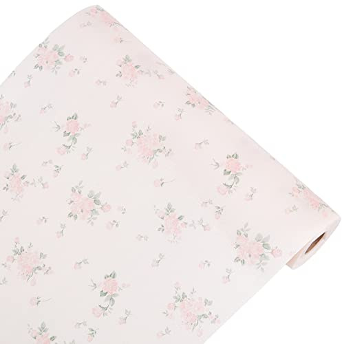 CREATCABIN Shelf Liner Roll Kitchen Cabinets Mats 9.5 Feet x 11.8 Inch Pink Floral Design Waterproof Plastic Cupboard Drawer Dresser Shelves Fridge Refrigerator Mat Lining for Glass Shelf Pantry