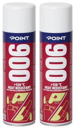 Point 006 Sprühkleber - hitzebeständig bis 120°C, Extra stark Sprühkleber für Dachhimmel, Schaumstoff, Fahrzeugausbau & vielseitige Anwendungen – 2 x 500 ml für 2 m² Fläche