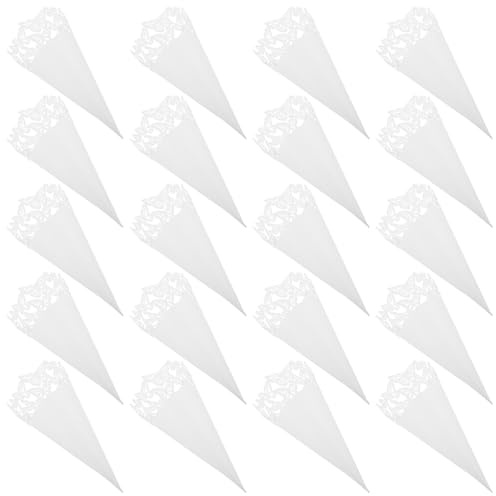 Baluue 20stücke Konfetti-tüten für Hochzeiten aus Papier mit Blütenblättern Tischdeko für Partys Bonbonhalter DIY Dekoration Weiß