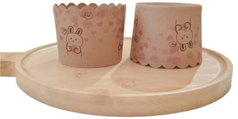 Tasse à muffins en papier Kraft marron, 50 pièces, emballage d'anniversaire, plateau gâteaux de cuisson Panetone ours mignon(Color4)