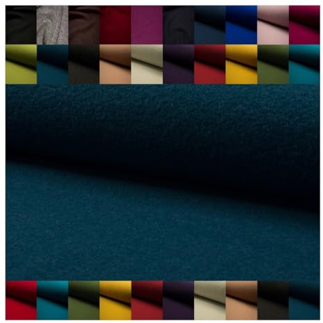 Fabrics-City Petrol Walkloden Stoff 620g 100% Schurwolle Wollwalk, Winterstoff für Mäntel, Jacken, Nähen, Gekochte Wolle, Loden, Mantelstoff, Warm, Robust, 4543