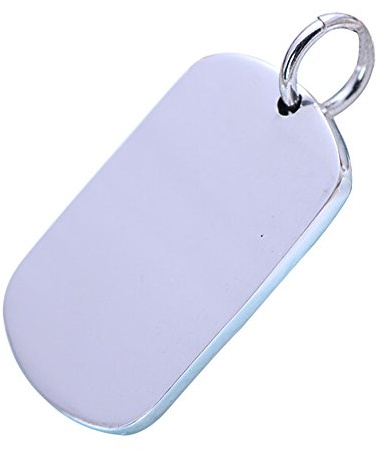 Echt 999 Sterling Silber Dog Tag Hundemarke Anhänger für Herren Damen