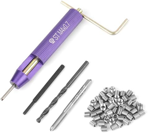 50pcs Gewindereparatur Satz Edelstahl-Helicoil-Satz M4 x 2D | Edelstahl häufig zerlegte Teile, Lastverteilung, Anti-Lockerung, geeignet für Aluminium