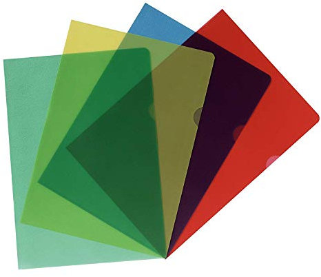 Herlitz 11420254 Aktenhülle, A4, Sortiert, genarbt, farbig (7X 20 Stück, transparent)