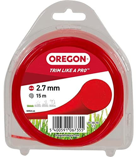 Oregon Star 2.7mm Strimmer Line Heavy Duty, 2.7mm x 15m | Trimmer Line Tackles Long Grass, Weeds, Edges & Thick Vegetation, Professional Nylon Strimmer Wire, Fits Most Standard Models