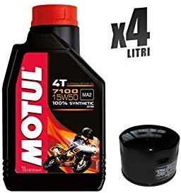 Set Service Motorrad 4 Liter Öl Motul 7100 15W50 + Filter 565