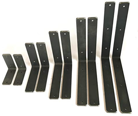 Scaffold Board Shelf Brackets 8 x 8 None Lipped Industrial Rustic x 2 Heavy Duty UK Made Including Fixings