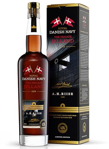 A.H. Riise Royal Danish Navy The Frigate Jylland| Premium Spirituose auf Rumbasis | Lieblicher Geschmack | 700 ml | 45% Vol.