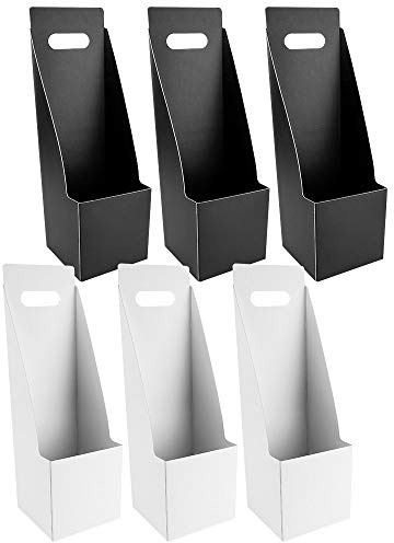 Ideen mit Herz Geschenkboxen für Pflanzen | 11 cm x 11 cm | 35 cm hoch | 6 Stück | 3x weiß, 3x schwarz