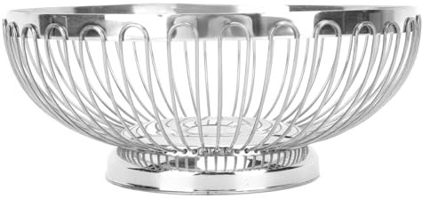 Frutero de Acero Inoxidable, Cesta de Frutas Multiusos Moderna, Espejo Pulido, Resistente Al óxido, para Sala de Estar (2400ml)