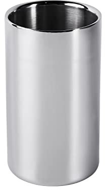 Michael Noll Rafraîchisseur de champagne à double paroi - En acier inoxydable argenté - 20 cm