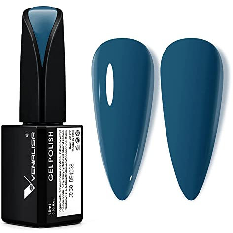 VENALISA UV Nagellack blau 15ml Gel Nagellack anfänger für UV Nagellampe Langlebige Maniküre Nagelgellack Soak Off Nail Gel Polish Schellack Blue