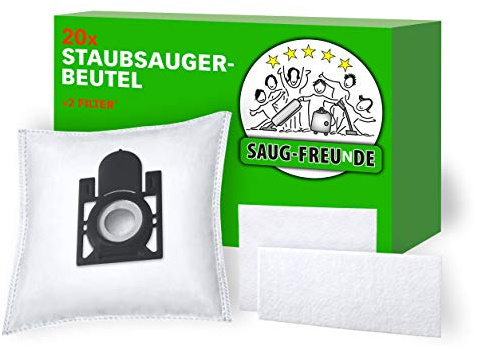 SAUG-FREUnDE - 20x Staubsaugerbeutel für MOULINEX Compacteo, Compacteo Allergy Care, Compacteo Rouge I ROWENTA Power Space, Compacteo Ergo (GO1)