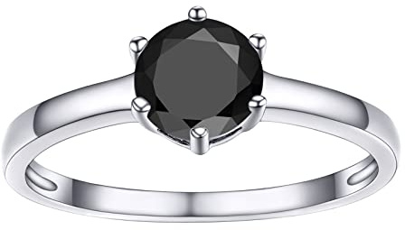 PROSILVER Anillo 52 Promesa 1ct Circonita Plata para Novia Dama de Honor