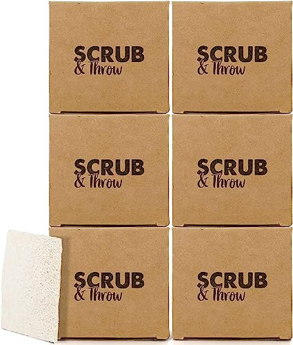 Scrub & Throw Disposable Natural Loofah Sponges, Compostable, 180 Count