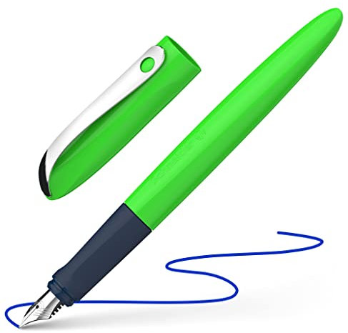 Schneider 162114 Wavy Füller (für Rechts- und Linkshänder, mit Anfängerfeder) grün
