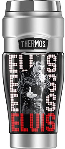 THERMOS Elvis OFFICIAL 1968 STAINLESS KING Stainless Steel Travel Tumbler, Vacuum insulated & Double Wall, 16oz