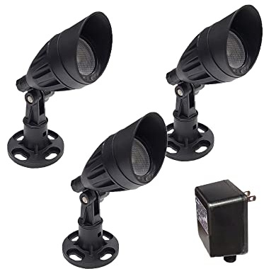 HALF OFF PONDS LumiNight Pond and Landscape Lighting - (3) 3-Watt Color Changing Black Fountain Light Kit w/ 100' QD Cord