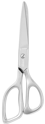 LIVINGO Ciseaux de couture pointus – 17,8 cm en acier inoxydable forgé, très résistant, coupe de tissu, moquette, vêtements, feutre, papier peint, poli miroir, toucher confortable, pour couturières