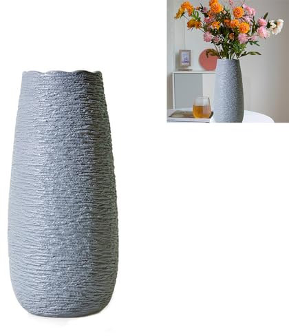 Vaso Bianco Vaso Ceramica Grande Vasi Decorativi Interno Moderni Ornamenti Decorazione per La Casa, per Arricchire La Vita (Grigio Scuro)