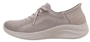 Skechers Women's Ultra Flex 3.0 Brilliant Path Slip-On Sneakers, Taupe Knit/Trim, 8 UK