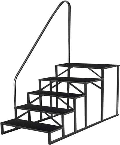 Tritthocker für Wohnmobil, Treppenstufe, Wohnwagen, 299 kg Traglast, Zubehör für Wohnmobil, Garage, Whirlpool, Veranda, Außenpool (5 Schritt 1 P)