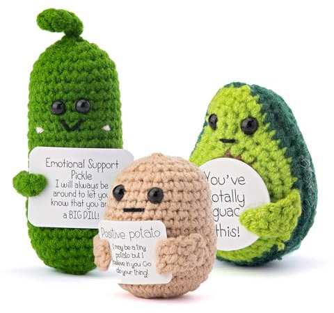 Hroevc Häkelset für Anfänger, Häkelset für Erwachsene, Positive Kartoffel/Gurke/Avocado zum Häkellernen, Strickset für Anfänger