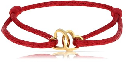 Made by Nami Herz Armband Damen Schwarz aus Edelstahl Wasserfester Schmuck Größenverstellbar Freundschaftsarmbänder