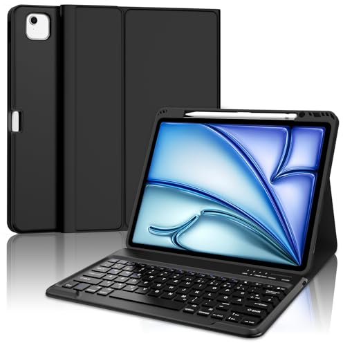 SENGBIRCH Funda Teclado para iPad Air 13 M4 2026/M3 2025/M2 2024, Bluetooth Desmontable, Español Ñ Teclado para iPad Air 13 Pulgadas M4/M3/M2 (2024-2026), Negro