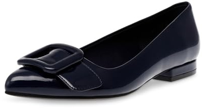 Anne Klein Women's Ballet Flat Kalea, Navy Patent, 5.5