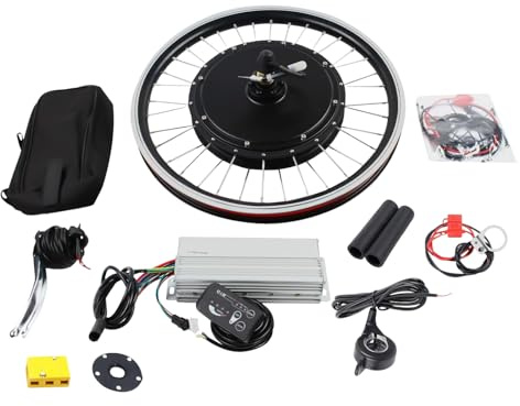 Froulaland Rueda delantera de bicicleta eléctrica de 20 pulgadas, 48 V, 1000 W, kit de conversión de motor de cubo de bicicleta eléctrica viene con potente controlador indicador motor frontal rueda