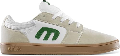 Etnies Cresta – Classic Silhoutte and Force Shield Reinforced Upper for a Durable, Stylish Shoe - White/Green/Gum - 10