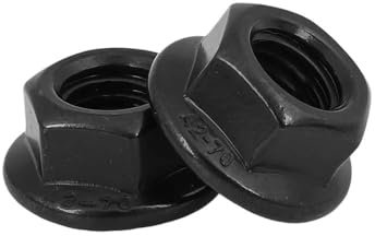 2/5/10/50 Stück M2 M3 M4 M5 M6 M8 M10 M12 M16 Sechskantflanschmutter Sechskant schwarze Sicherungsmuttern Schwarz Carbon(2pcs,M16)