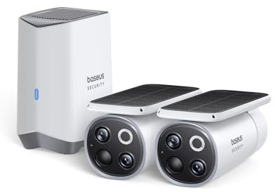 Baseus Security S1 Pro Doppia Telecamera Wi-Fi Esterno senza Fili con Pannello Solare, 3K Videocamera Sorveglianza con Visione Notturna, Rilevamento Umano, IP67, Archiviazione Locale, 2-Cam Kit